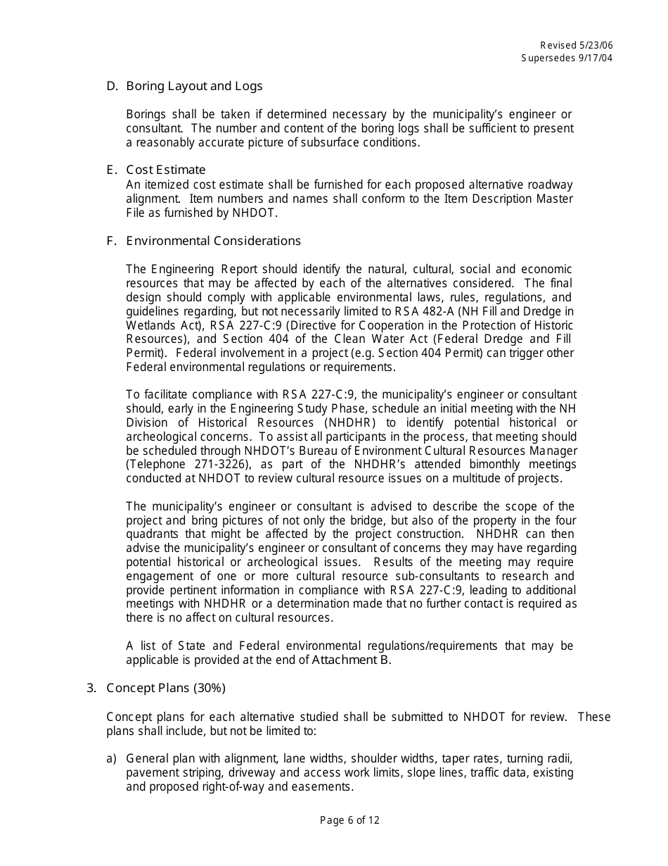 Attachment C Consultant / Contractor Performance Evaluation - New Hampshire, Page 6