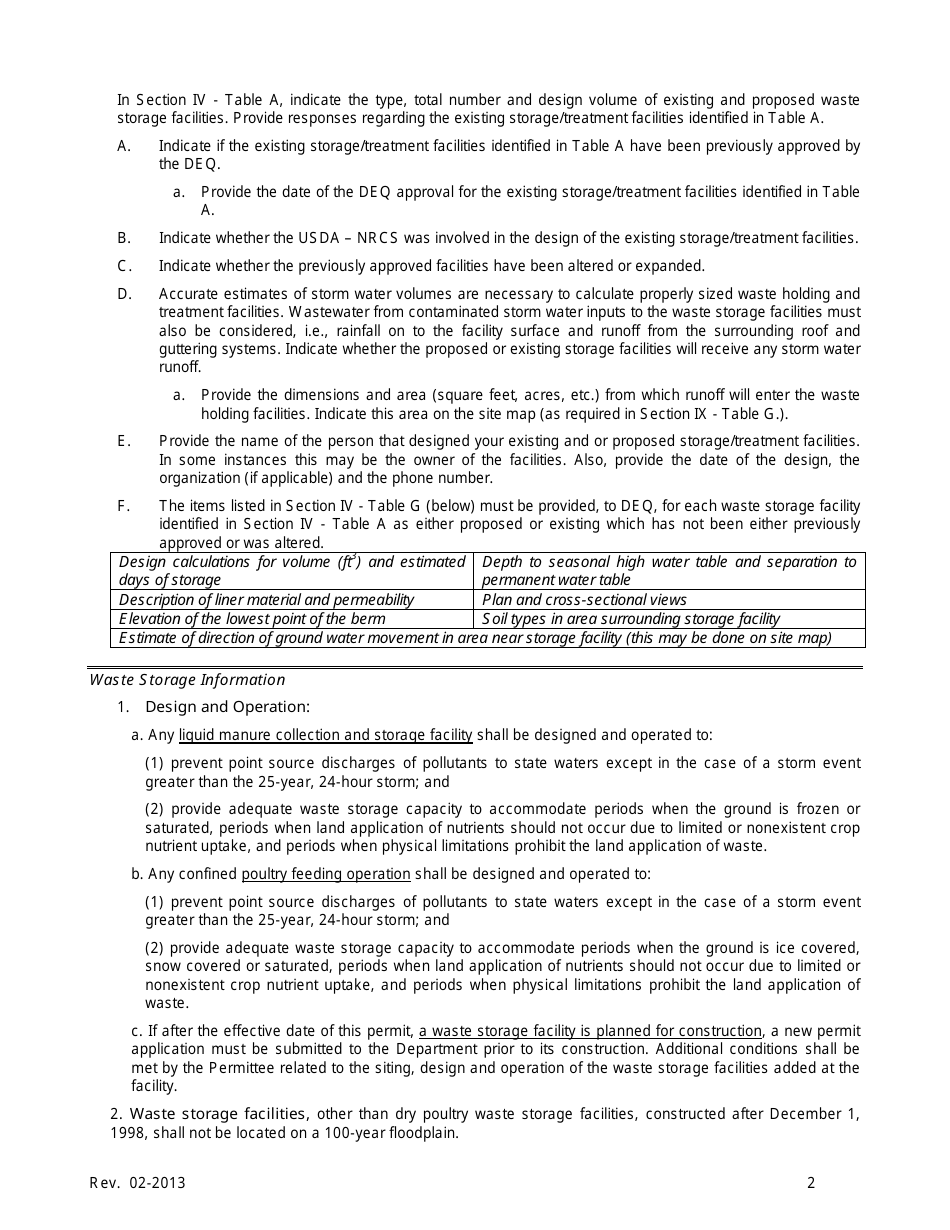 Form B Virginia Pollution Abatement Permit Application - Animal Feeding Operations (Afos) - Virginia, Page 3