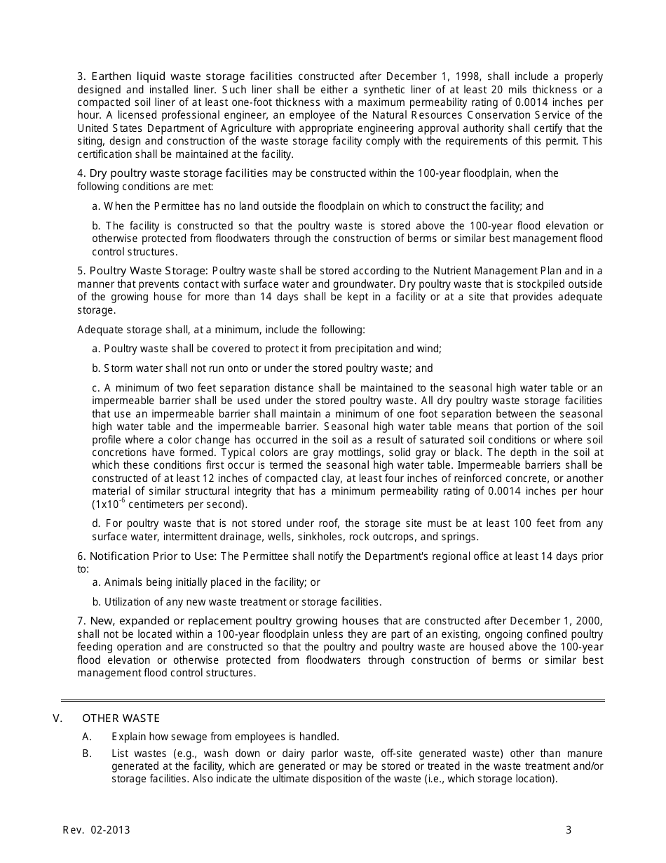 Form B Virginia Pollution Abatement Permit Application - Animal Feeding Operations (Afos) - Virginia, Page 4