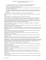 Virginia Pollution Abatement Permit Application General Instructions - Virginia, Page 6