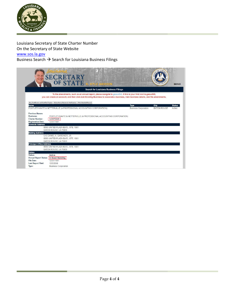 Ldwf Profile Completion Checklist - Louisiana, Page 4