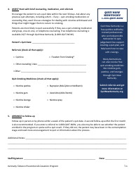 Tobacco-Use Counseling Sheet - Kentucky Tobacco Prevention &amp; Cessation Program - Kentucky, Page 2