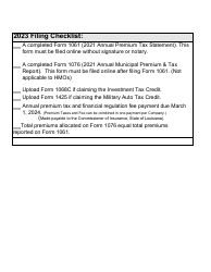 General Tax Filing Information &amp; Checklist - Admitted Premium Tax - Louisiana, Page 2