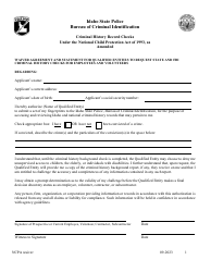 Document preview: Waiver Agreement and Statement for Qualified Entities to Request State and Fbi Criminal History Checks for Employees and Volunteers - Idaho