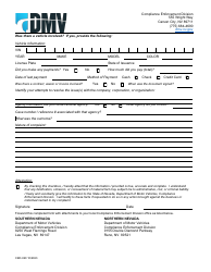 Form CED-020 Compliance Enforcement Complaint - Nevada, Page 3
