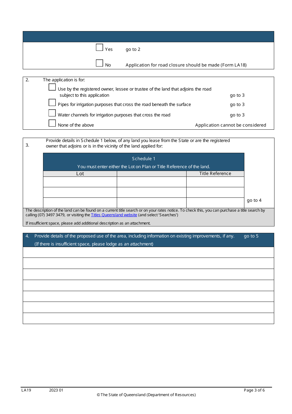 Form LA19 Part B Road Licence Application - Queensland, Australia, Page 3