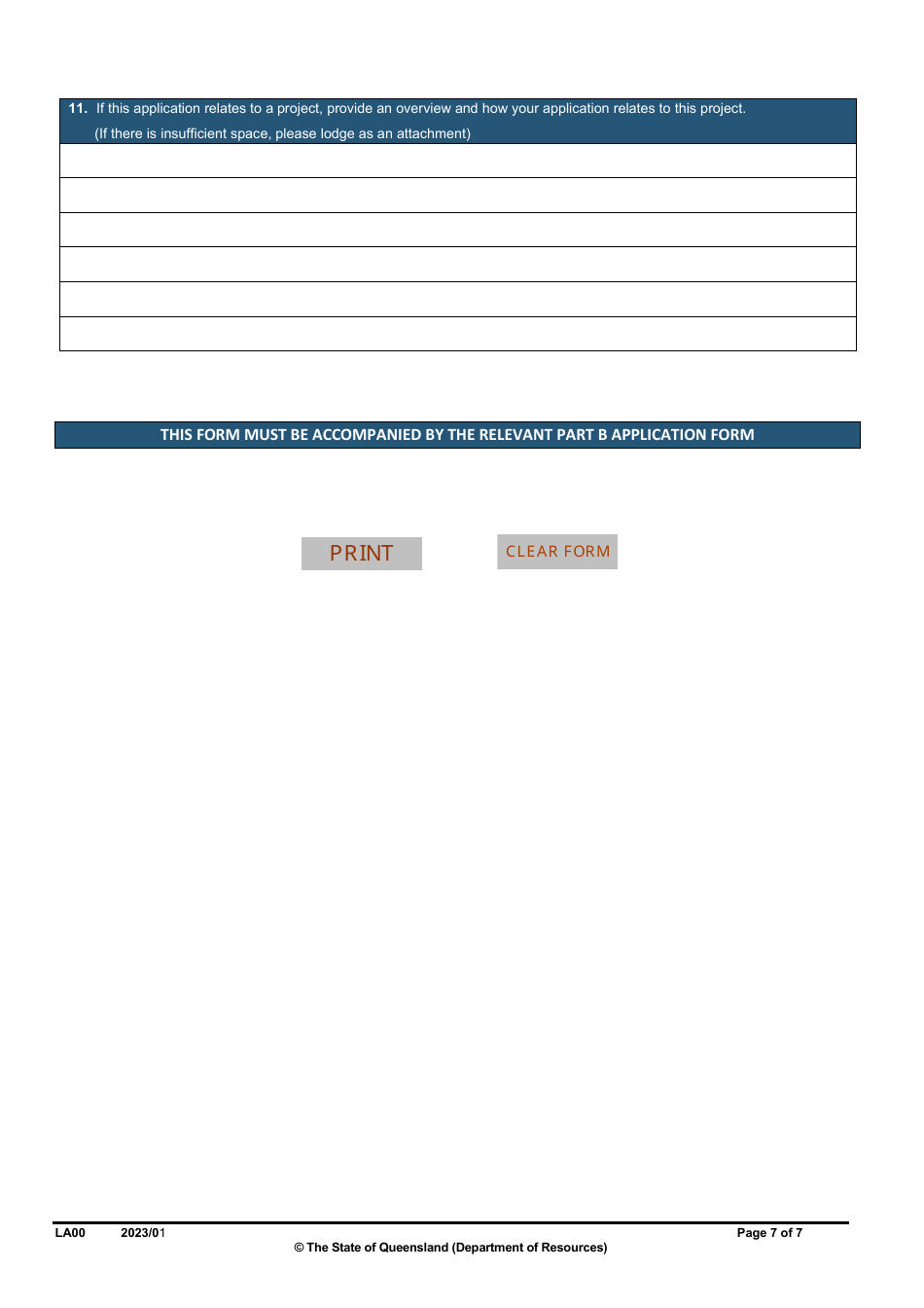 Form LA00 Part A Contact and Land Details - Queensland, Australia, Page 7