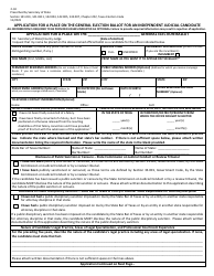 Document preview: Form 2-34 Application for a Place on the General Election Ballot for an Independent Judicial Candidate - Texas (English/Spanish)