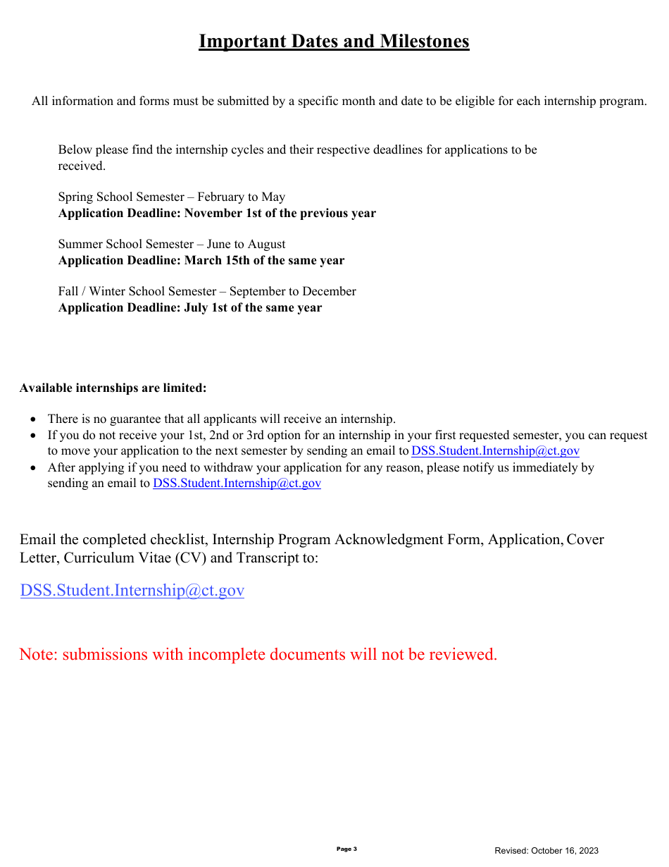 Despp Division of Scientific Services Co-op Internship Application - Connecticut, Page 3