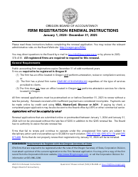 Instructions for Firm Registration Renewal - Oregon