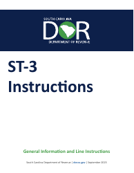 Document preview: Instructions for Form ST-3 State Sales and Use Tax Return - South Carolina
