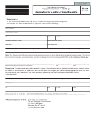 Document preview: Form TC-42 Application for a Letter of Good Standing - Utah