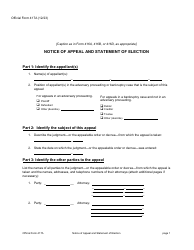 Document preview: Official Form 417A Notice of Appeal and Statement of Election