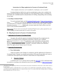 Instructions for Form 1340 Application for Payment of Unclaimed Funds