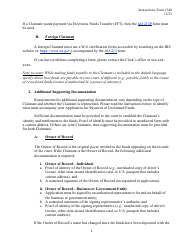 Instructions for Form 1340 Application for Payment of Unclaimed Funds, Page 2