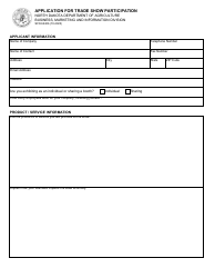 Document preview: Form SFN62406 Application for Trade Show Participation - North Dakota