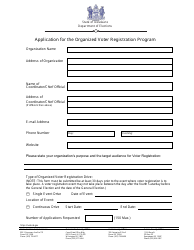 Document preview: Application for the Organized Voter Registration Program - Delaware