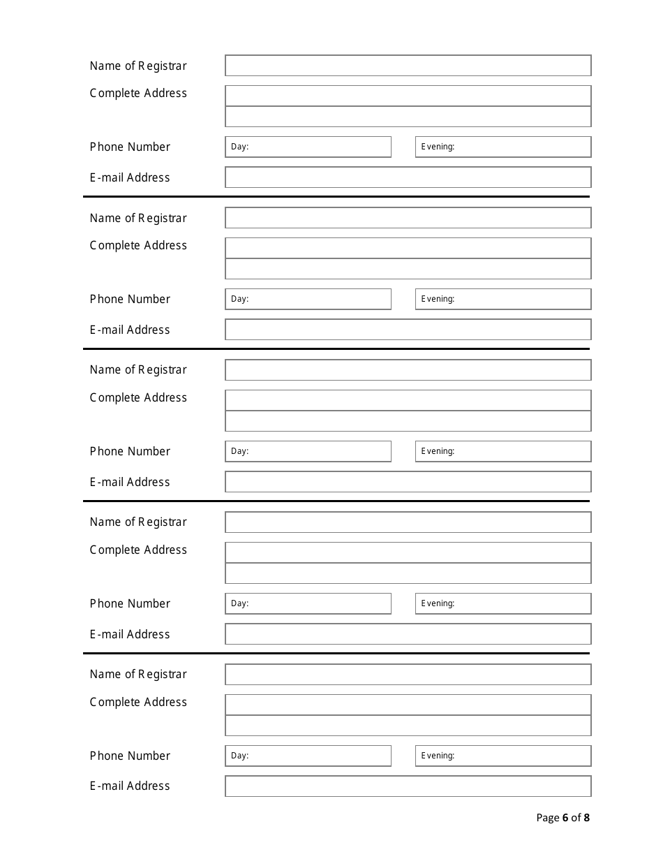 Application for the Organized Voter Registration Program - Delaware, Page 6