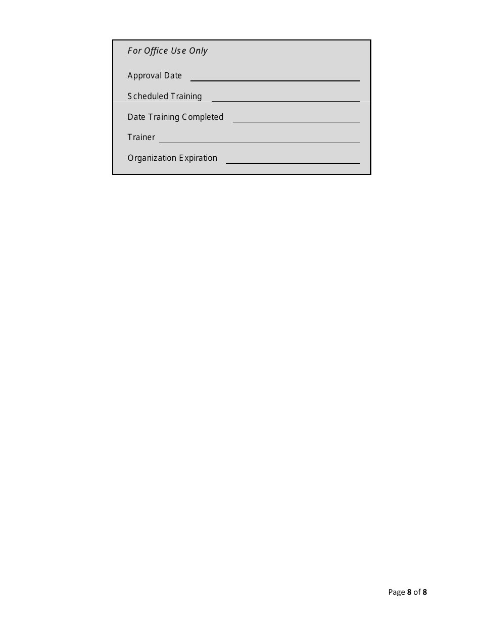 Application for the Organized Voter Registration Program - Delaware, Page 8