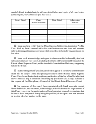 Form Supreme-5 Attorney Certification for Admission Pro Hac Vice - Rhode Island, Page 2
