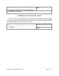Form Supreme-5 Attorney Certification for Admission Pro Hac Vice - Rhode Island, Page 3