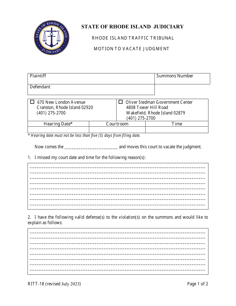 How To File Motion To Vacate Judgment