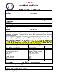 Document preview: Form DC-72 Financial Statement - Criminal Cases - Rhode Island