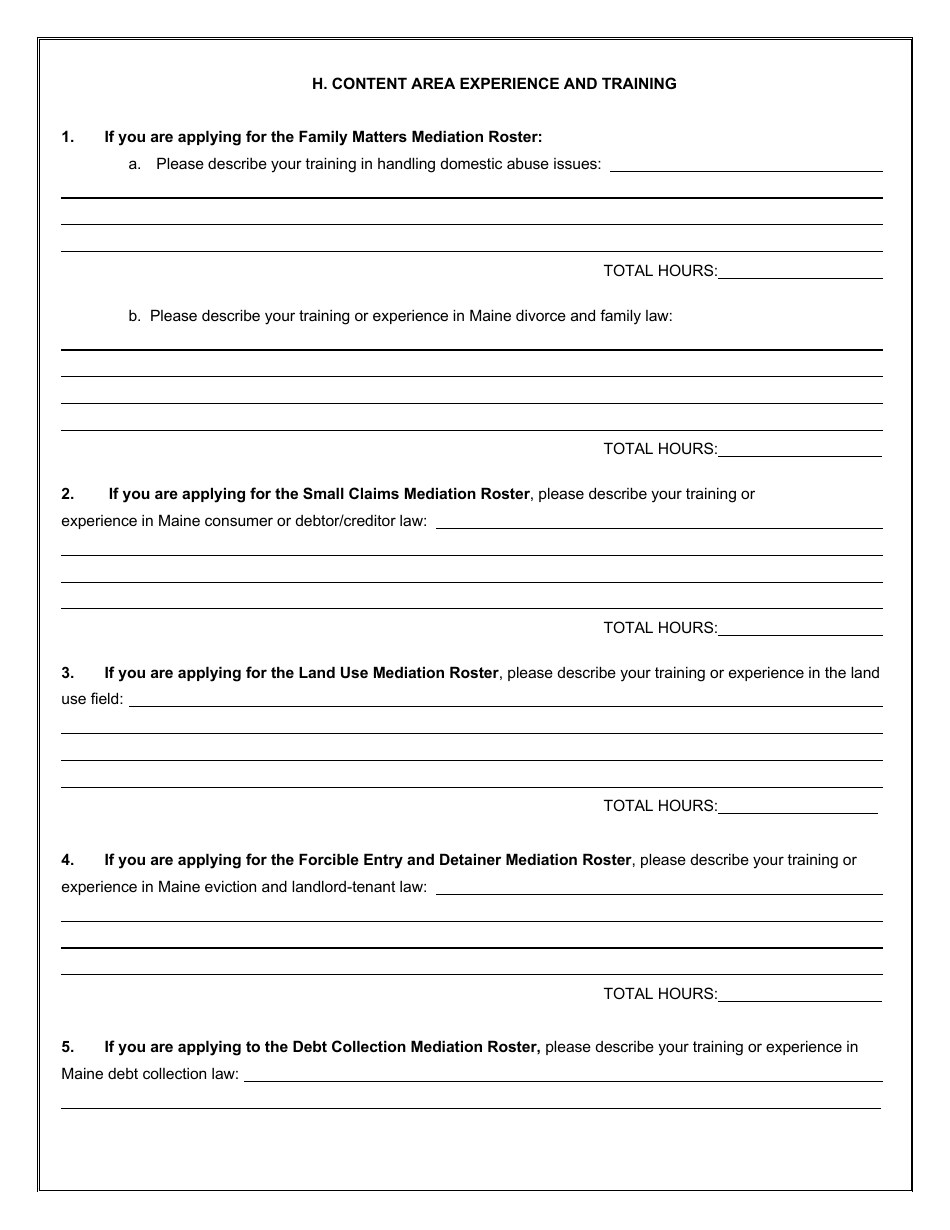 Office of Court Adr Roster Application - Maine, Page 3