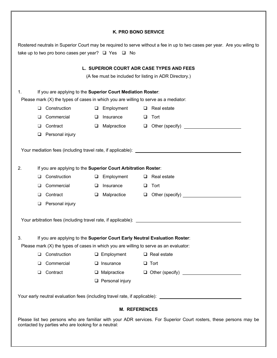 Office of Court Adr Roster Application - Maine, Page 5