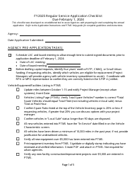 Regular Service Application Checklist - Michigan