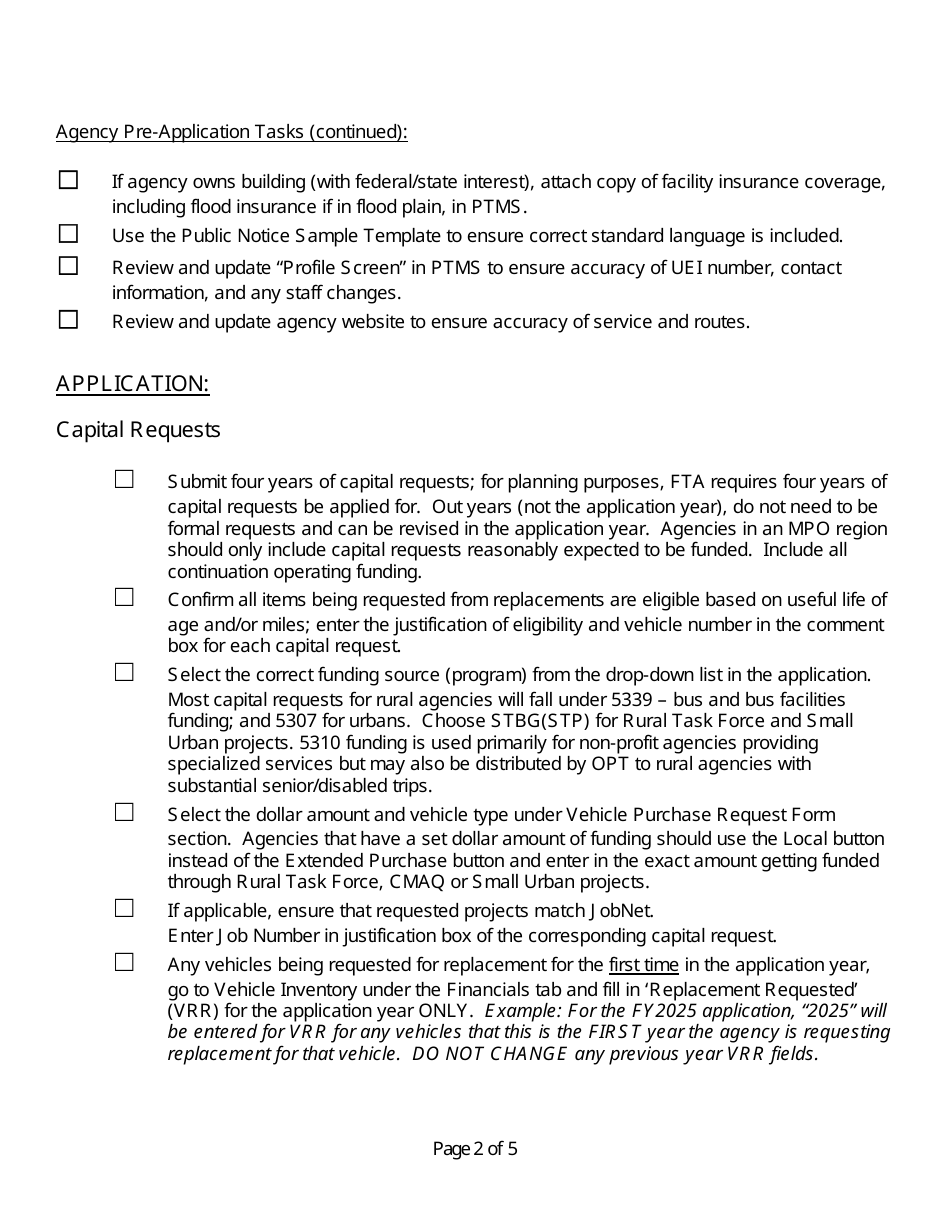Regular Service Application Checklist - Michigan, Page 2