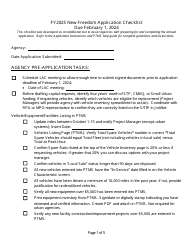 New Freedom Application Checklist - Michigan