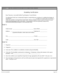 Form DOC341.10 Special Needs Rate Request Form - Child Care Scholarship Program - Maryland, Page 4