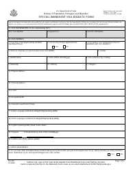 Document preview: Form DS-234 Special Immigrant Visa Biodata Form