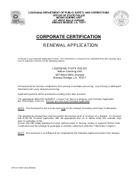 Form DPSSP0097 Corporate Certification Renewal Application - Louisiana, Page 2