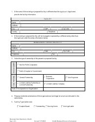 Application for Extension/Renewal of an Expired Certificate of Need - Mississippi, Page 3