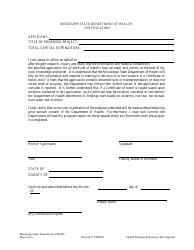 Application for Extension/Renewal of an Expired Certificate of Need - Mississippi, Page 6