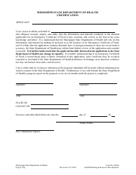 Form 808 E Application for an Emergency Certificate of Need - Mississippi, Page 5