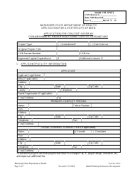 Form 824 E Application for Con Cost Overrun Con Amendment and/or Additional Capital Expenditure - Mississippi, Page 2