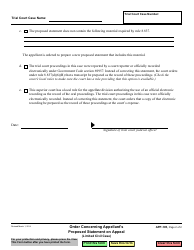 Form APP-105 Order Concerning Appellant&#039;s Proposed Statement on Appeal (Limited Civil Case) - California, Page 2