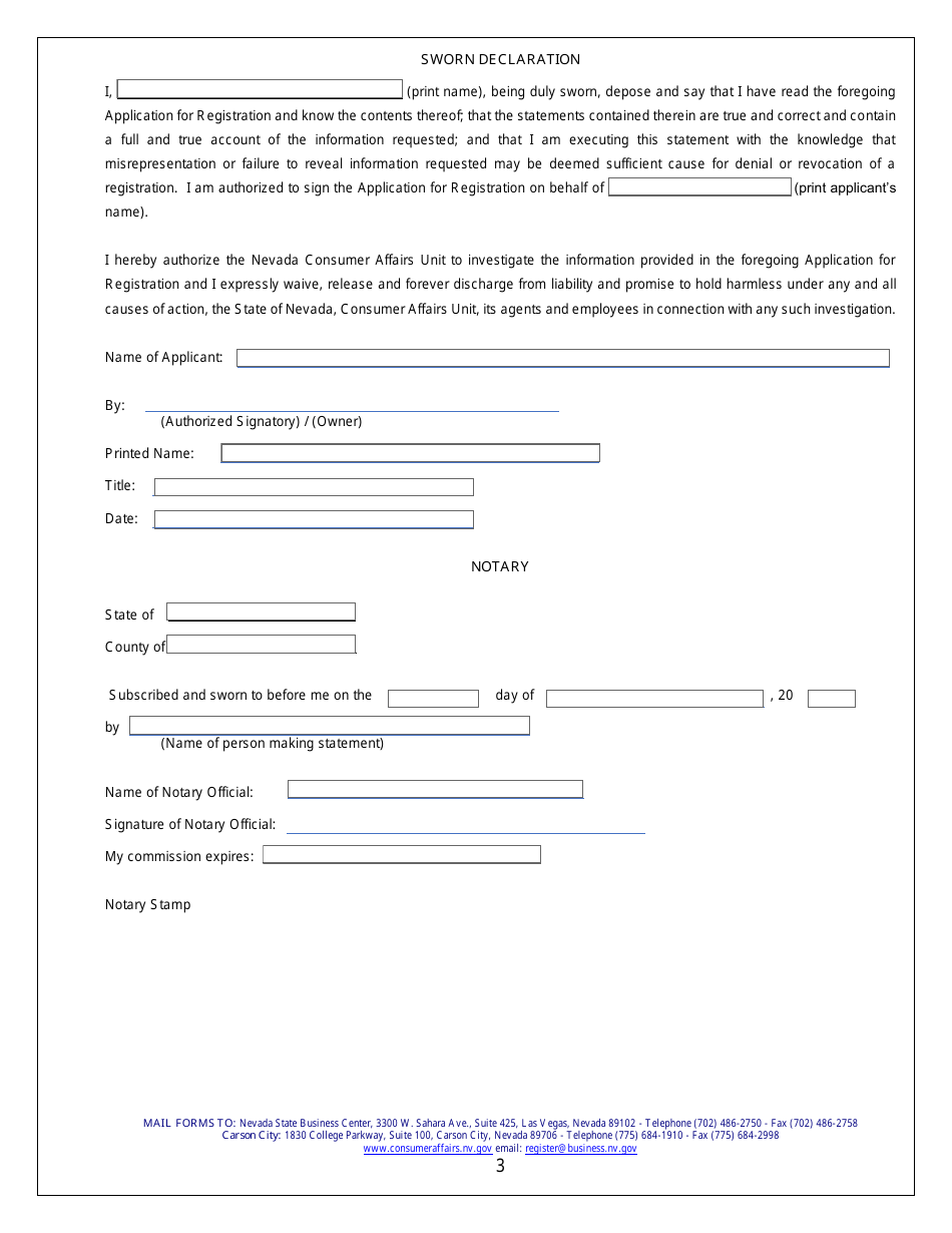 Application for Registration - Organization for Buying Goods and Services at a Discount - Nevada, Page 4