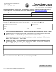 Document preview: Formulario F101-010-999 Autorizacion Para Proveer Informacion Sobre Reclamos - Washington (Spanish)