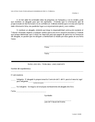 Solicitud Para Servicios De Abogado Nombrado Por El Tribunal En Casos Civiles Y En Casos De Menores De Edad - North Dakota (Spanish), Page 3