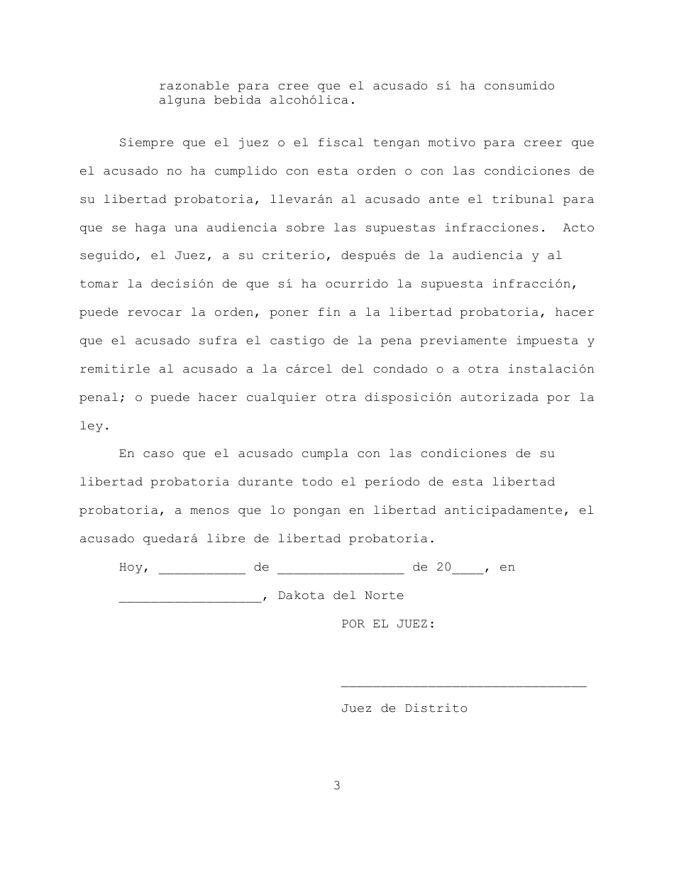 Fallo Penal - North Dakota (Spanish), Page 3