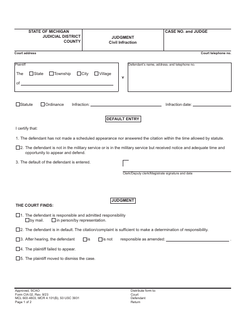Form CIA02  Printable Pdf