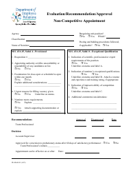Document preview: Form PE-00644-01 Evaluation/Recommendation/Approval Non-competitive Appointment - Minnesota