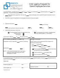 Document preview: Form PE-00268-08 Inter-Agency Request for State Employee Services - Minnesota
