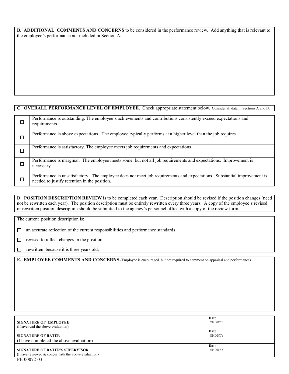 Form PE-00072-03 Performance Review - Minnesota, Page 2
