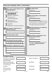 Form BR1 State Pension Claim - United Kingdom, Page 3