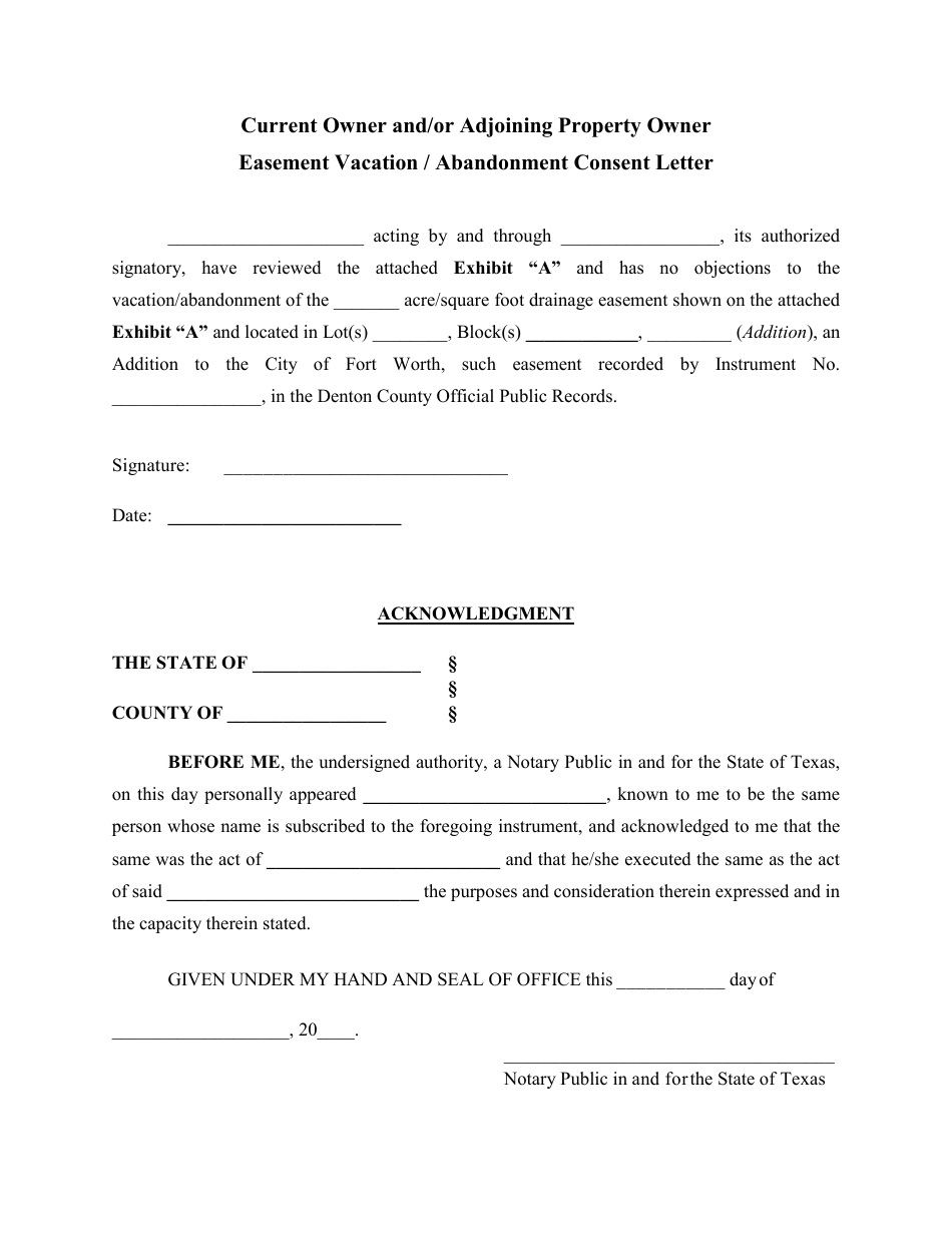 Application to Petition Abandonment or Vacation of Easement - City of Fort Worth, Texas, Page 5